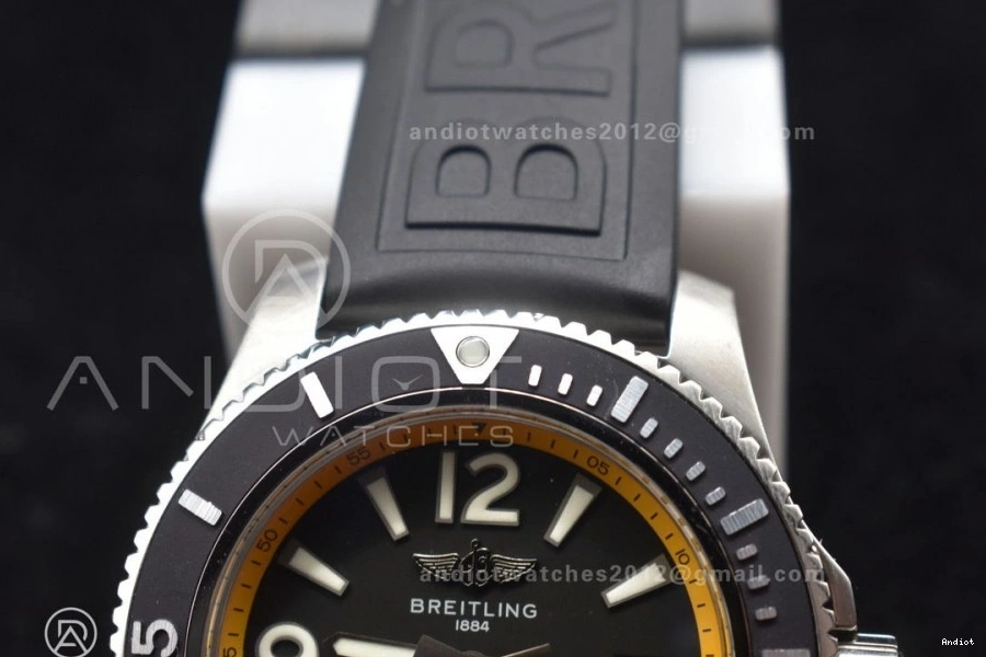 A2824 Bezel TF and Rubber Black On with 44 Dial Yellow Black Rehaut Edition 1:1 Superocean Strap Best Automatic 1128